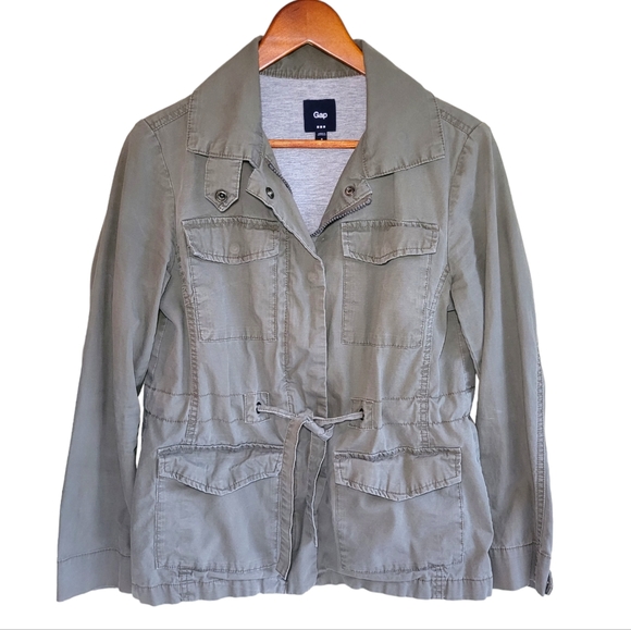 GAP Jackets & Blazers - Gap Gray Green Women's Short Cargo Jacket Small